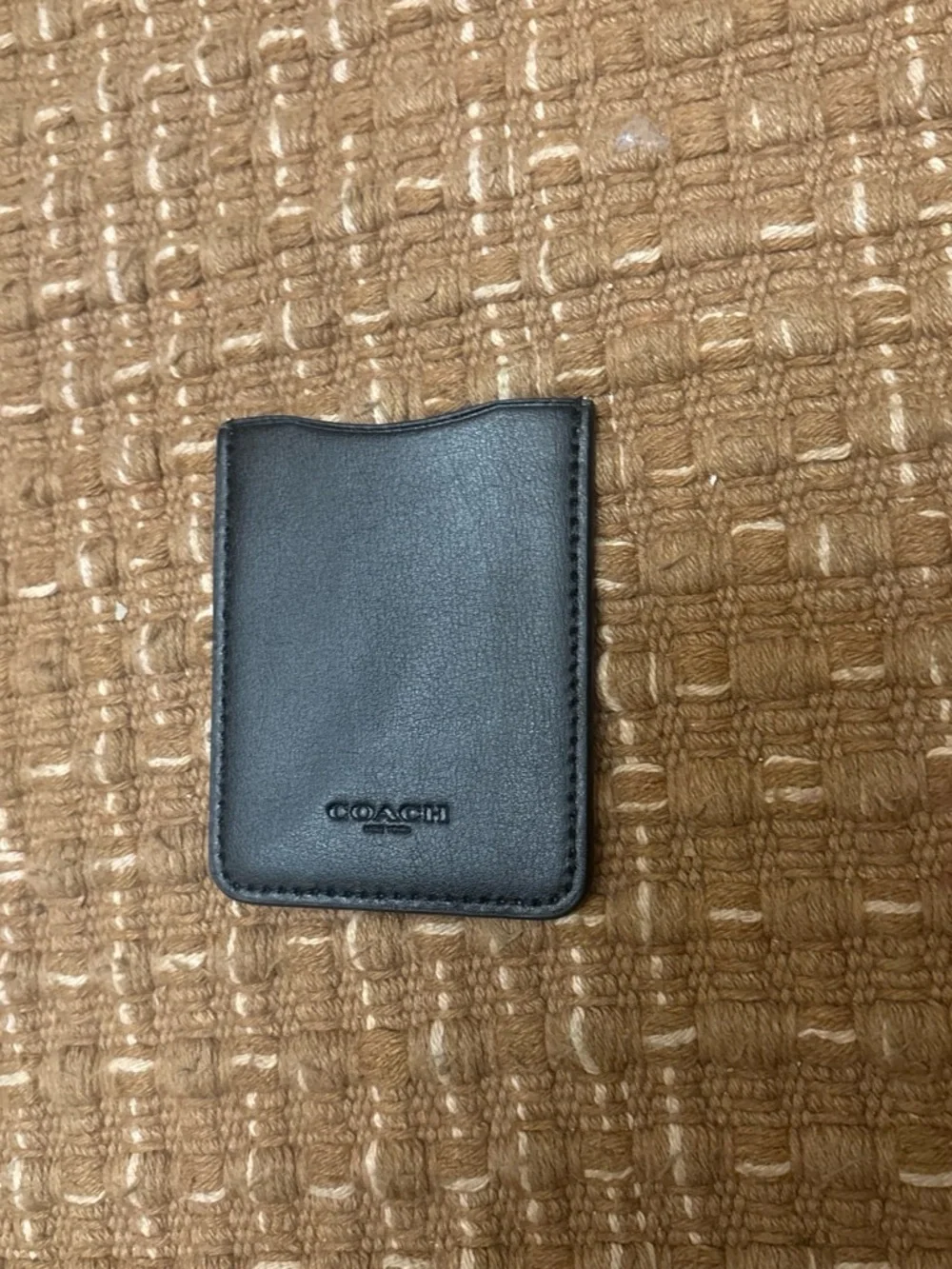 Coach Black Leather Phone Card Sleeve